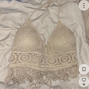 Beige Crochet Top